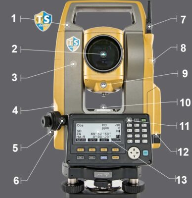 Cấu tạo máy toàn đạc điện tử topcon