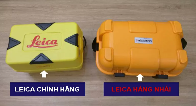 Thùng máy thủy bình leica chính hãng và nhái