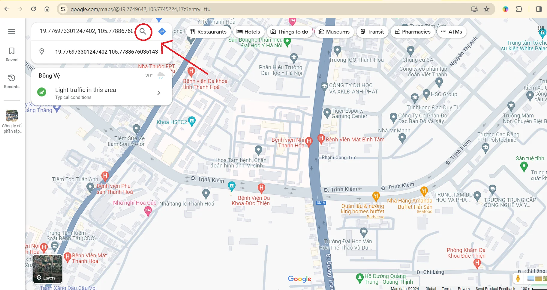 Cách nhập toạ độ trên Google Maps